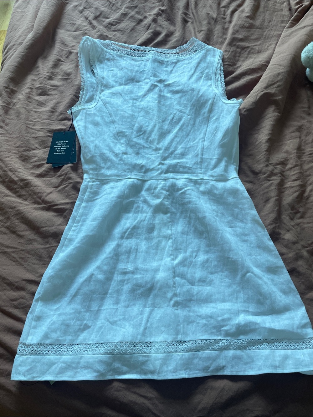 New with Tags Reformation Helene Linen Dress White Size 4 - Picture 5 of 5